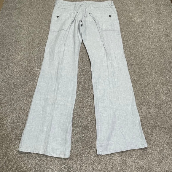 Horny toad womens wide leg pants sz 14 gray linen beachy lightweight minimalist - Picture 2 of 12